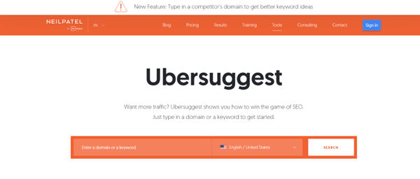Ubersuggest SEO Tool